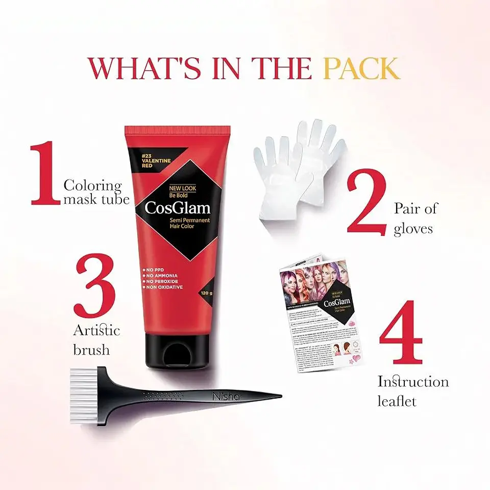 Tintura fantasía Semi Permanent Hair Color valentine red 120g 3