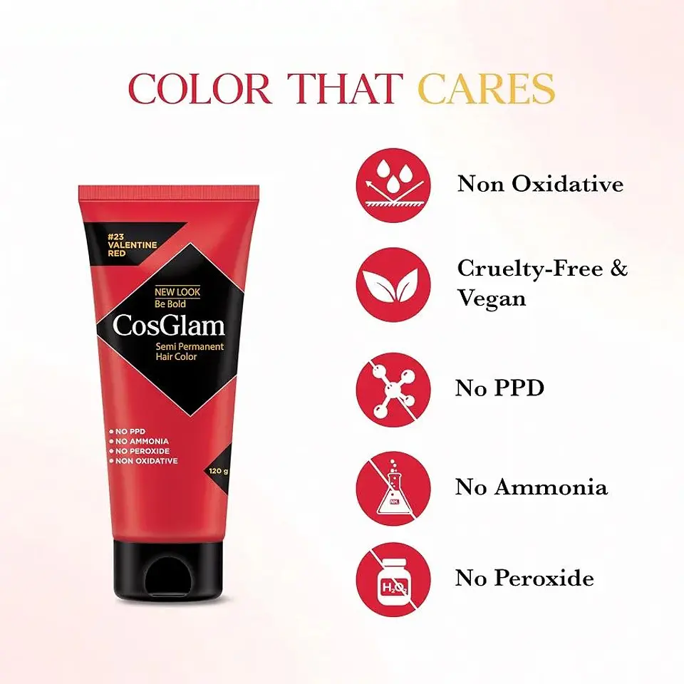 Tintura fantasía Semi Permanent Hair Color valentine red 120g 5
