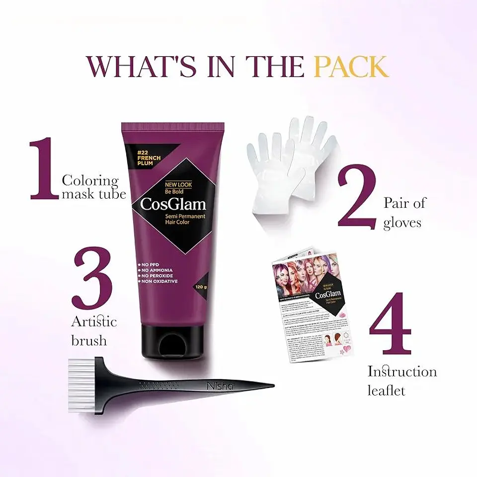 Tintura fantasía Semi Permanent Hair Color french plum 120g 2