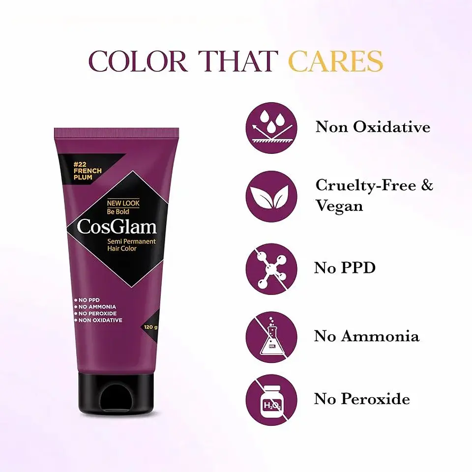 Tintura fantasía Semi Permanent Hair Color french plum 120g 3