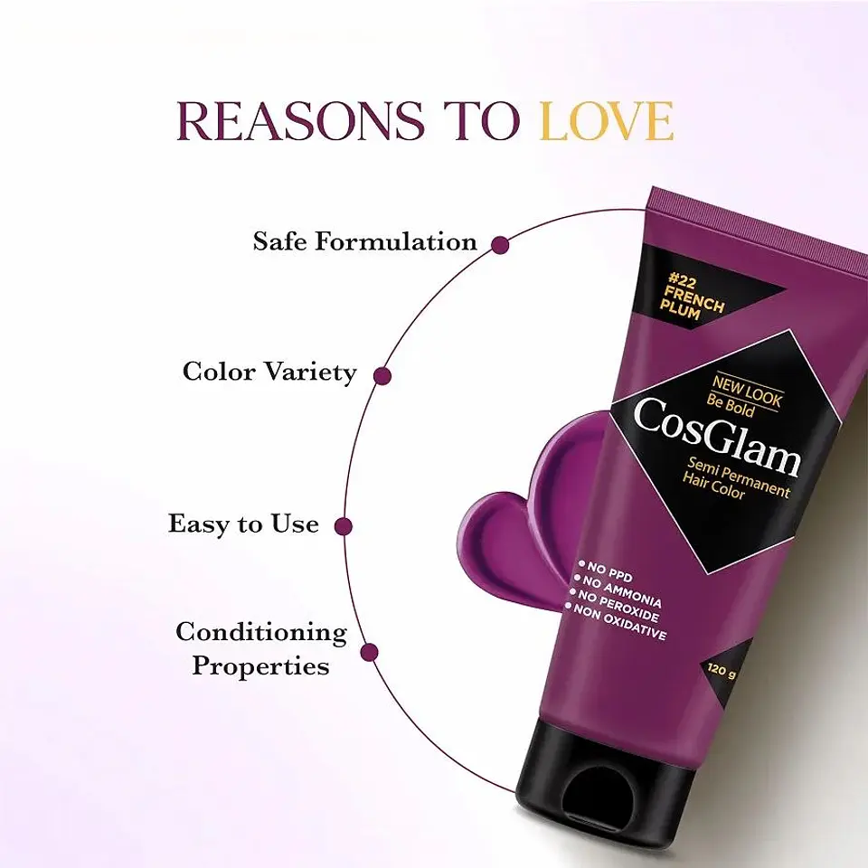 Tintura fantasía Semi Permanent Hair Color french plum 120g 5