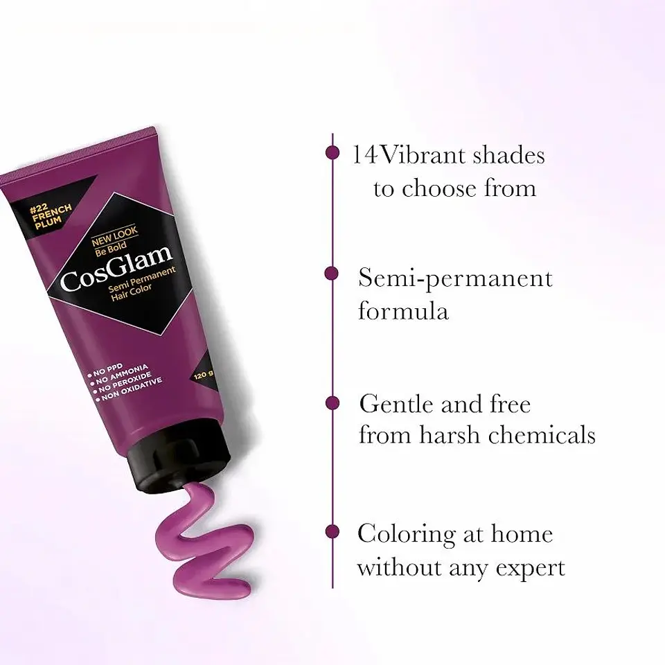 Tintura fantasía Semi Permanent Hair Color french plum 120g 4