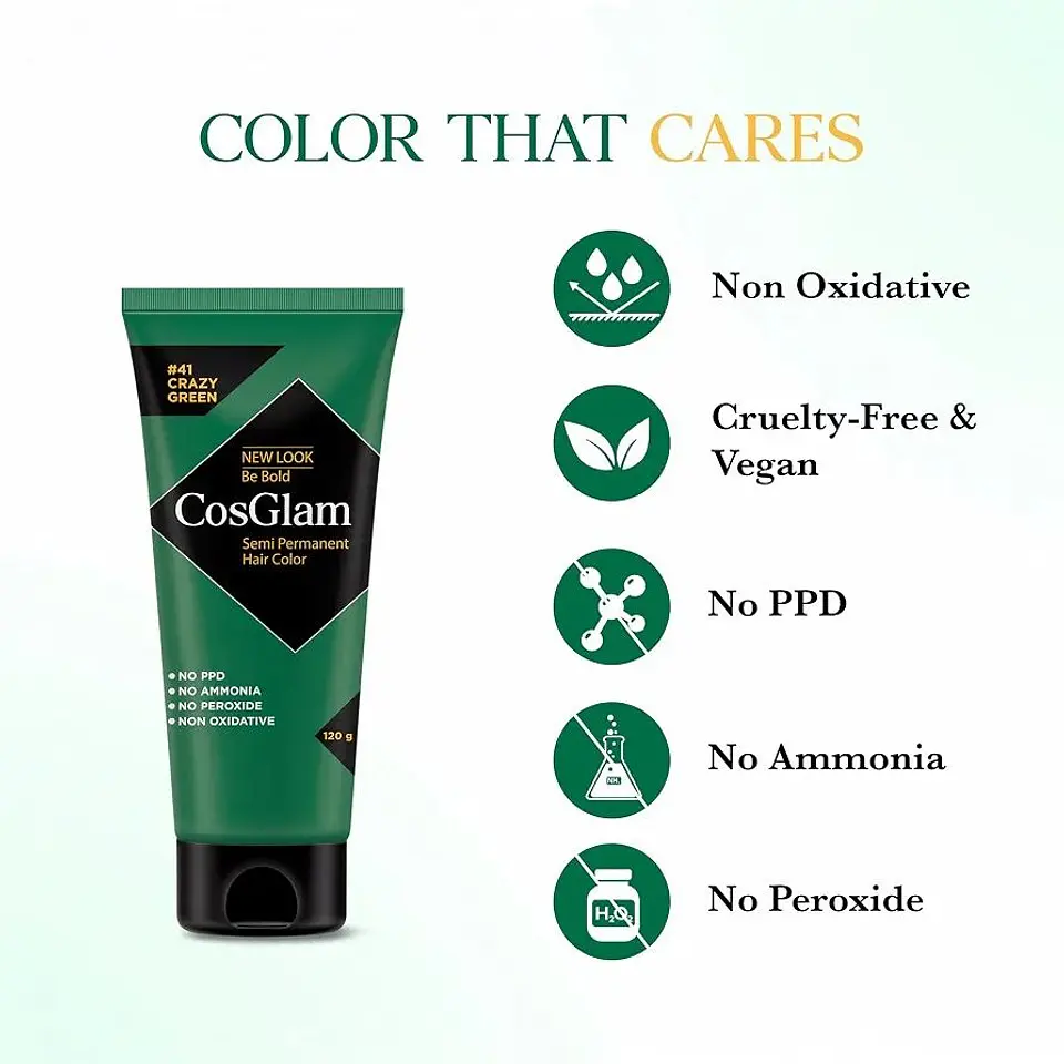 Tintura fantasía Semi Permanent Hair Color crazy green 120g 4