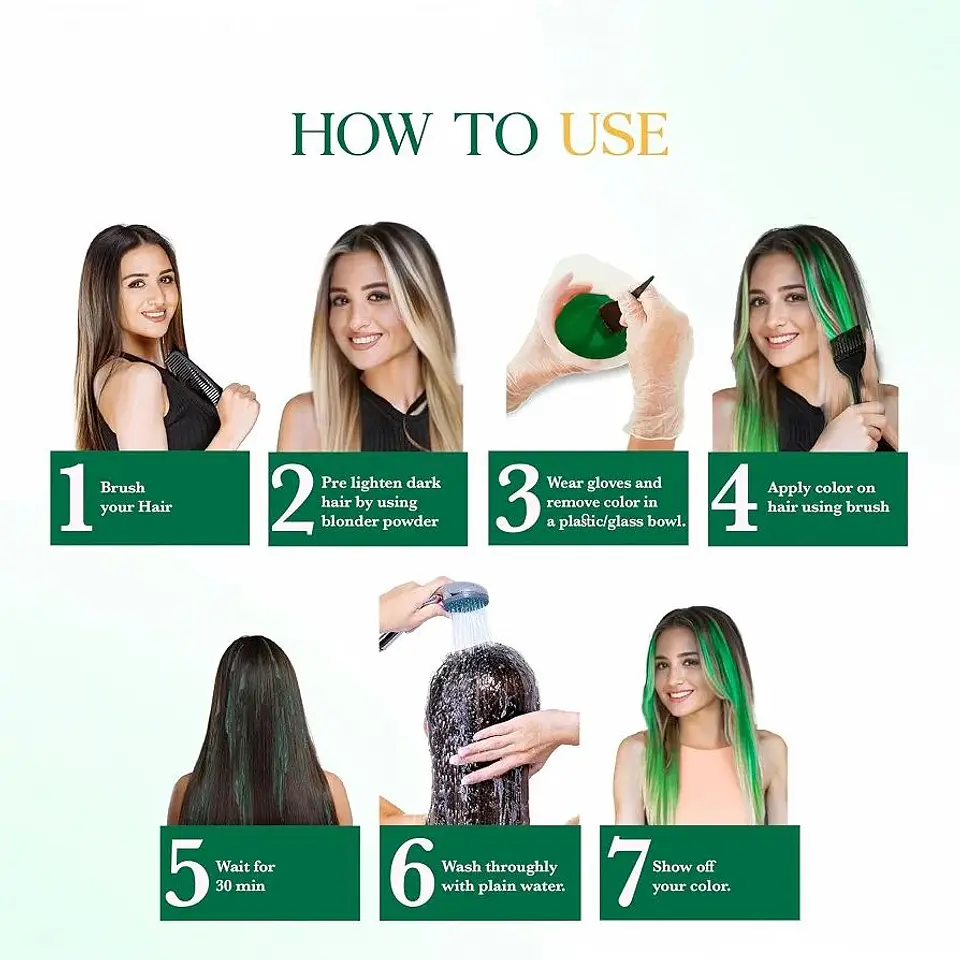 Tintura fantasía Semi Permanent Hair Color crazy green 120g 6