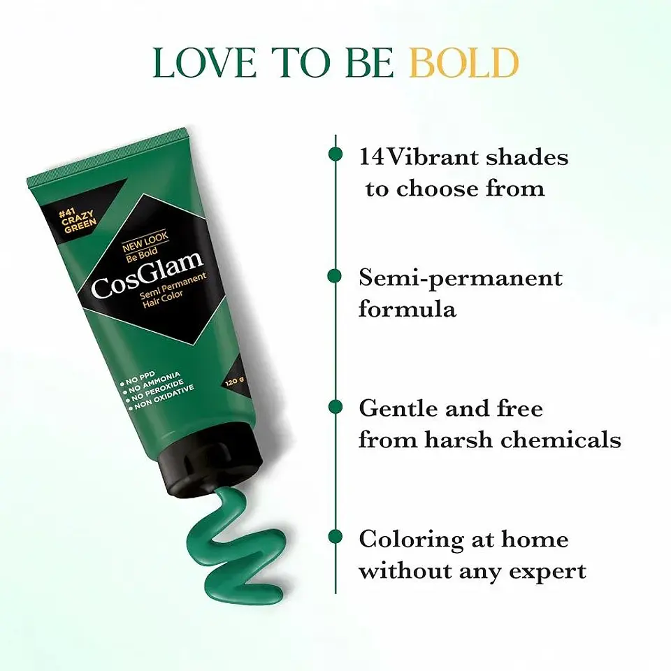 Tintura fantasía Semi Permanent Hair Color crazy green 120g 2