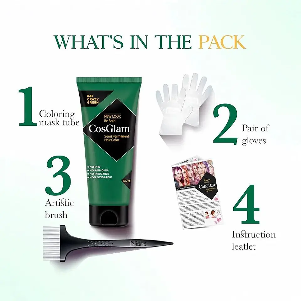 Tintura fantasía Semi Permanent Hair Color crazy green 120g 3
