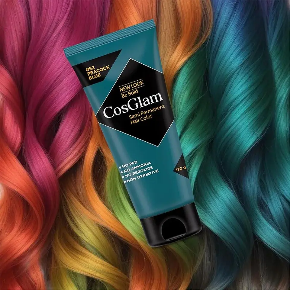 Tintura fantasía Semi Permanent Hair Color peacock blue 120g 8