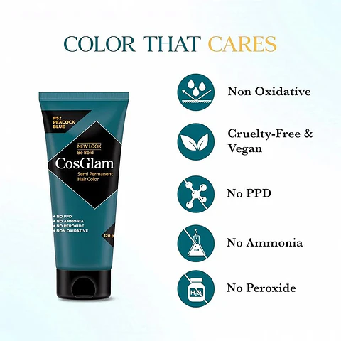 Tintura fantasía Semi Permanent Hair Color peacock blue 120g