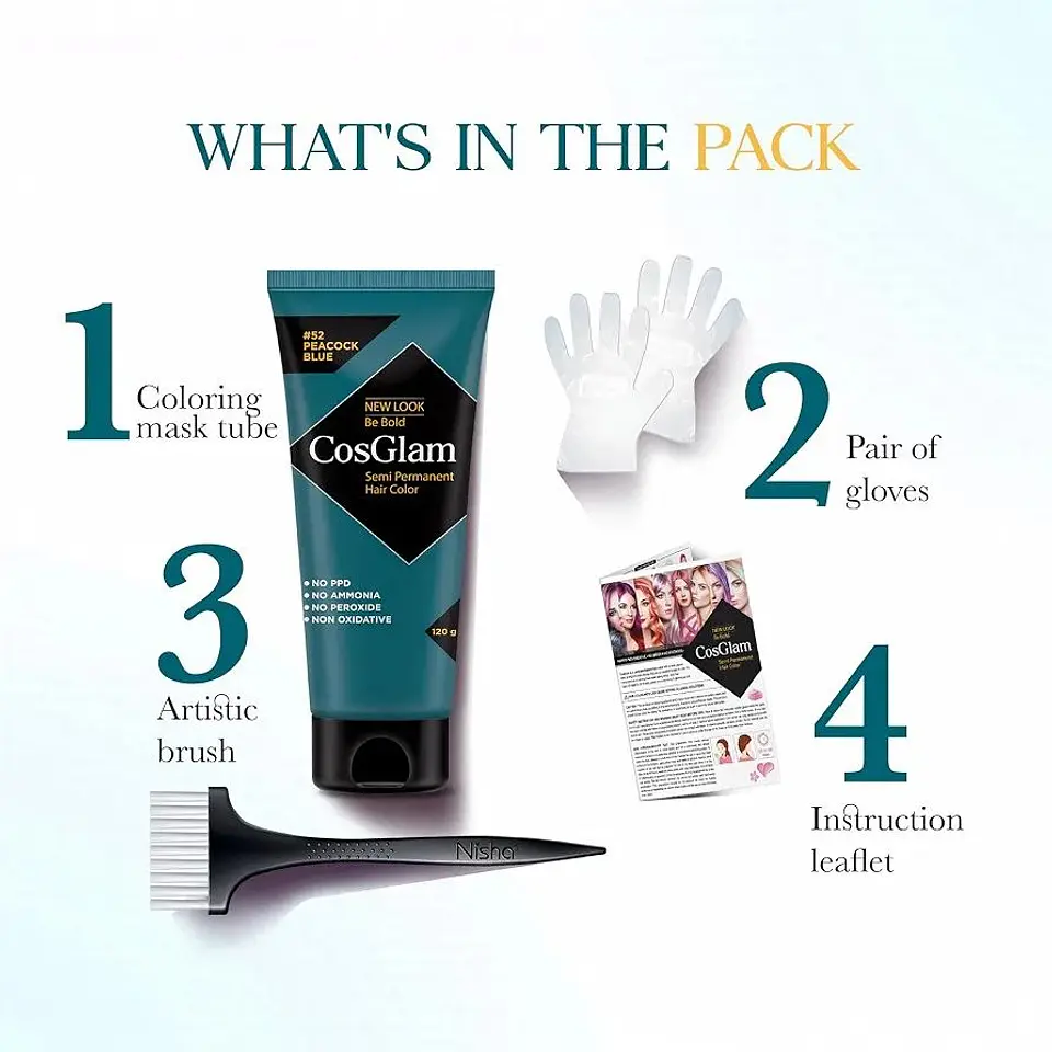 Tintura fantasía Semi Permanent Hair Color peacock blue 120g 3