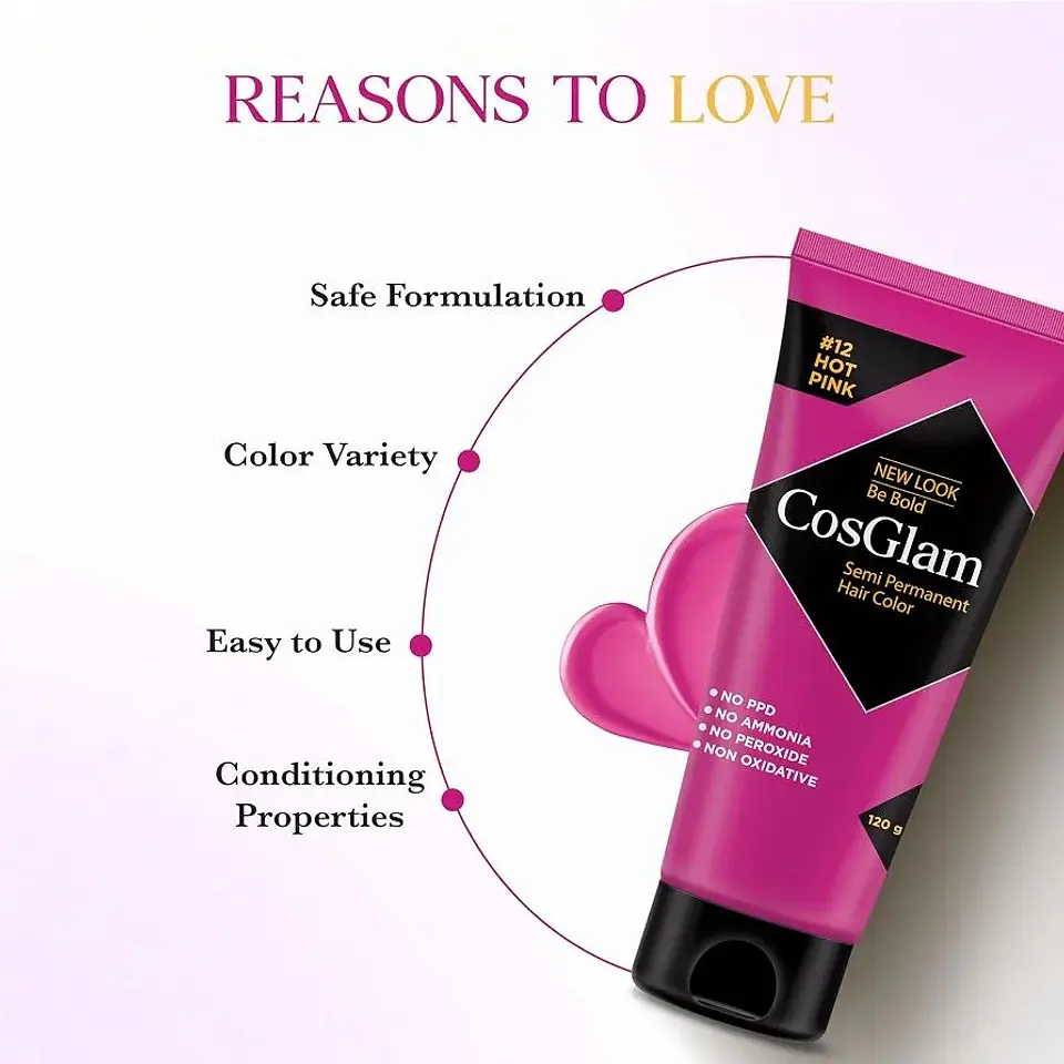 Tintura fantasía Semi Permanent Hair Color hot pink 120g 5