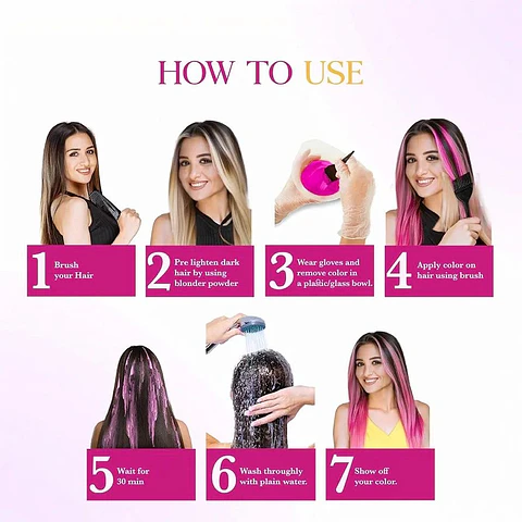 Tintura fantasía Semi Permanent Hair Color hot pink 120g