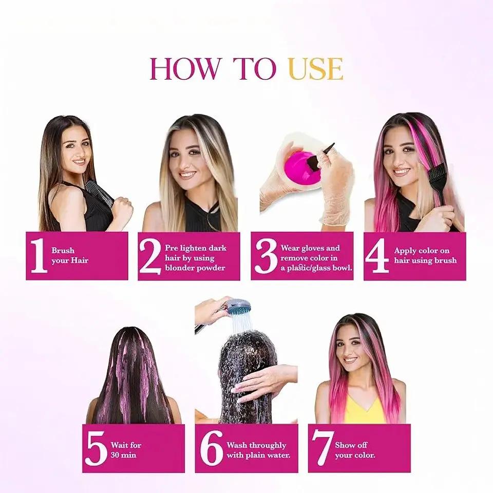 Tintura fantasía Semi Permanent Hair Color hot pink 120g 2