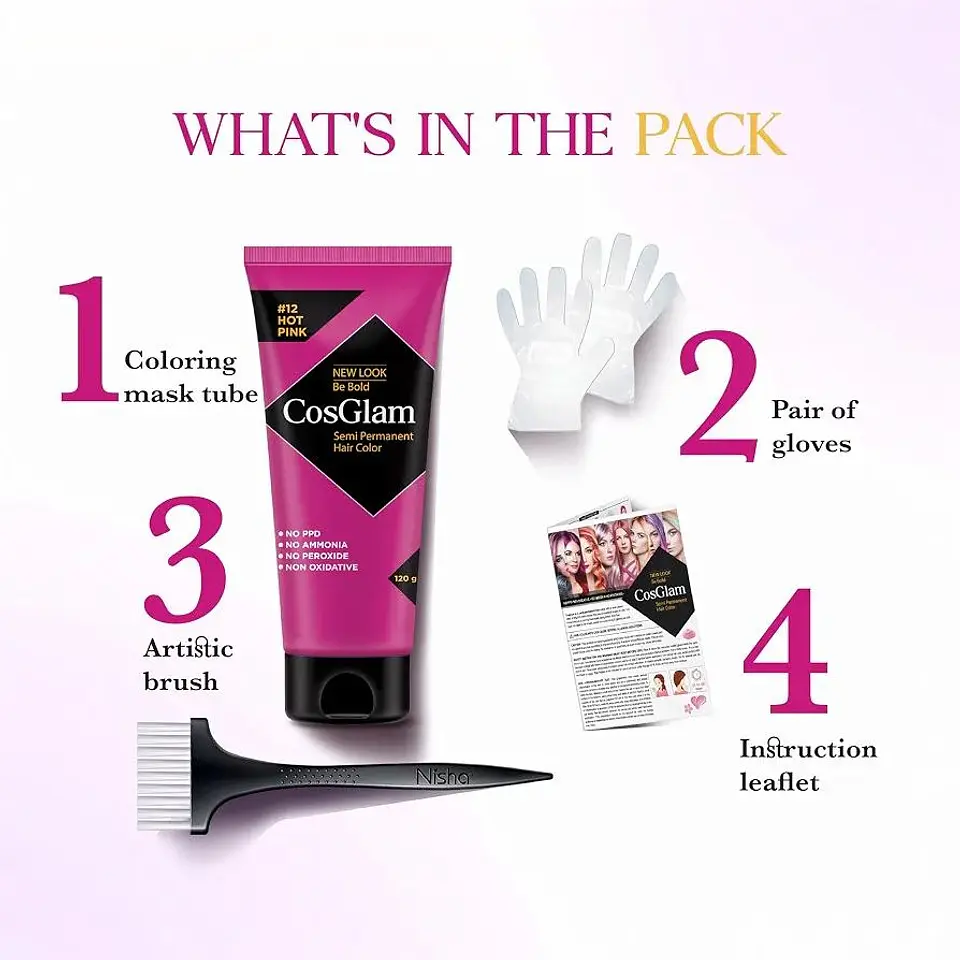 Tintura fantasía Semi Permanent Hair Color hot pink 120g 3
