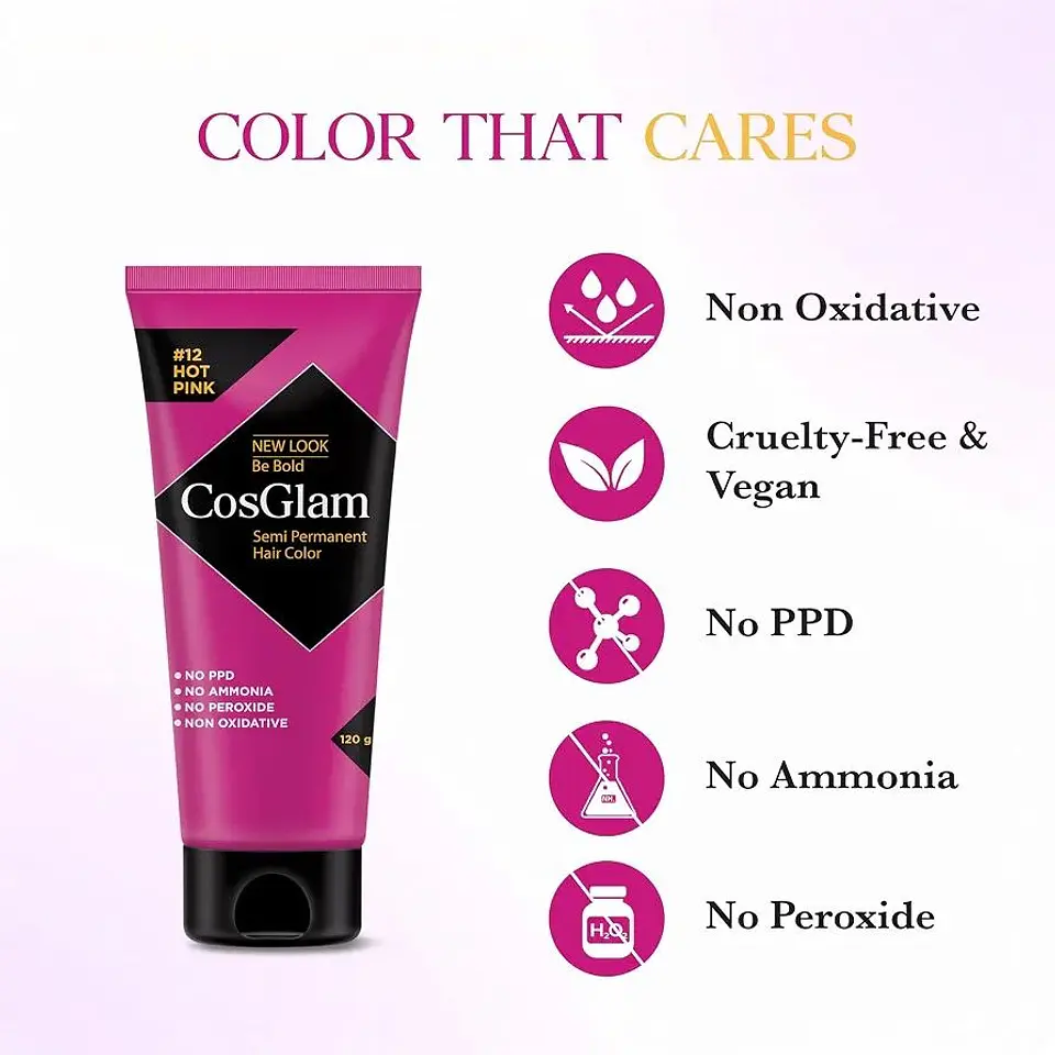 Tintura fantasía Semi Permanent Hair Color hot pink 120g 6