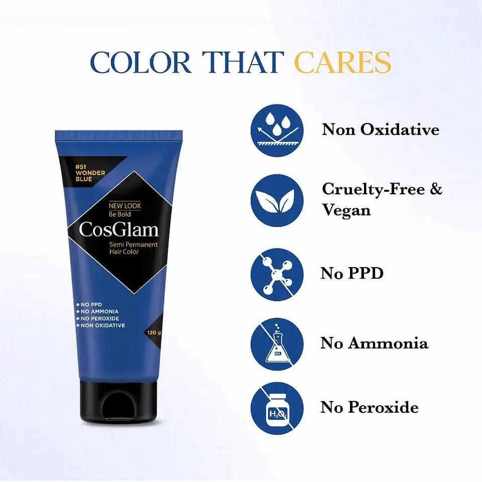 Tintura fantasía Semi Permanent Hair Color wonder blue 120g 4