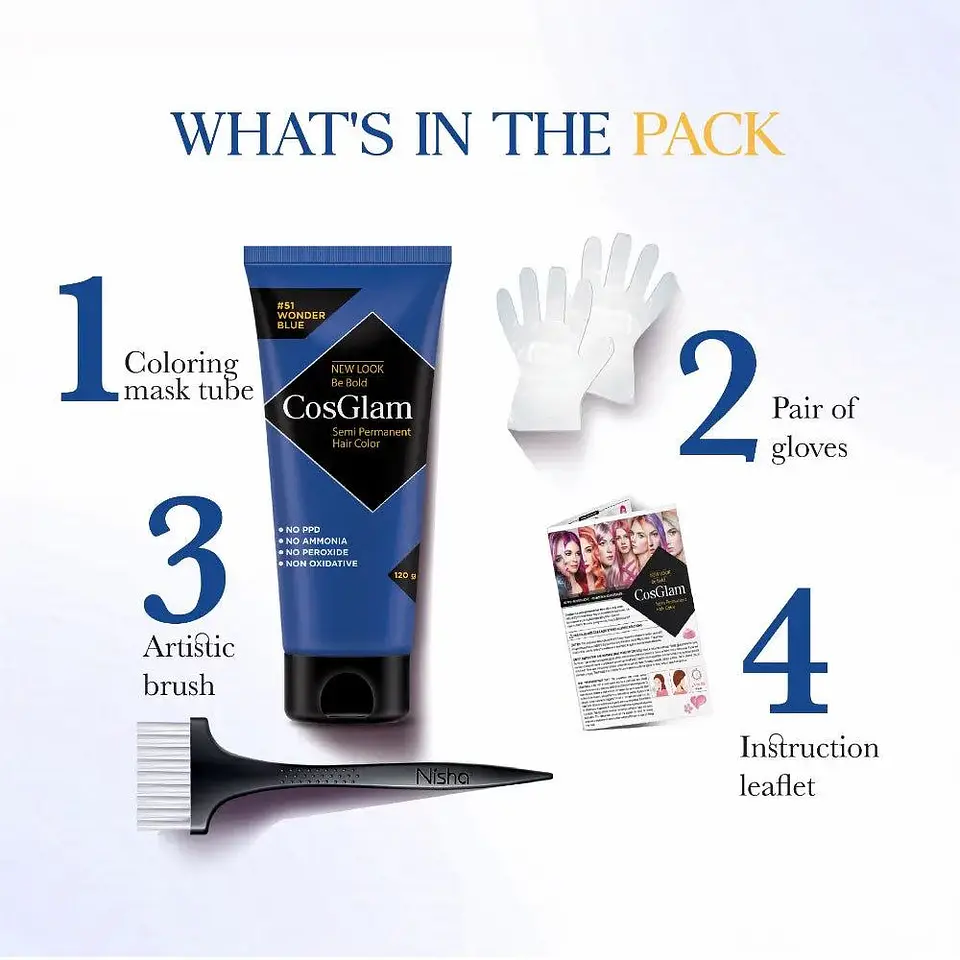Tintura fantasía Semi Permanent Hair Color wonder blue 120g 3