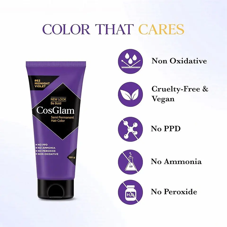 Tintura fantasía Semi Permanent Hair Color midnight violet 120g 4