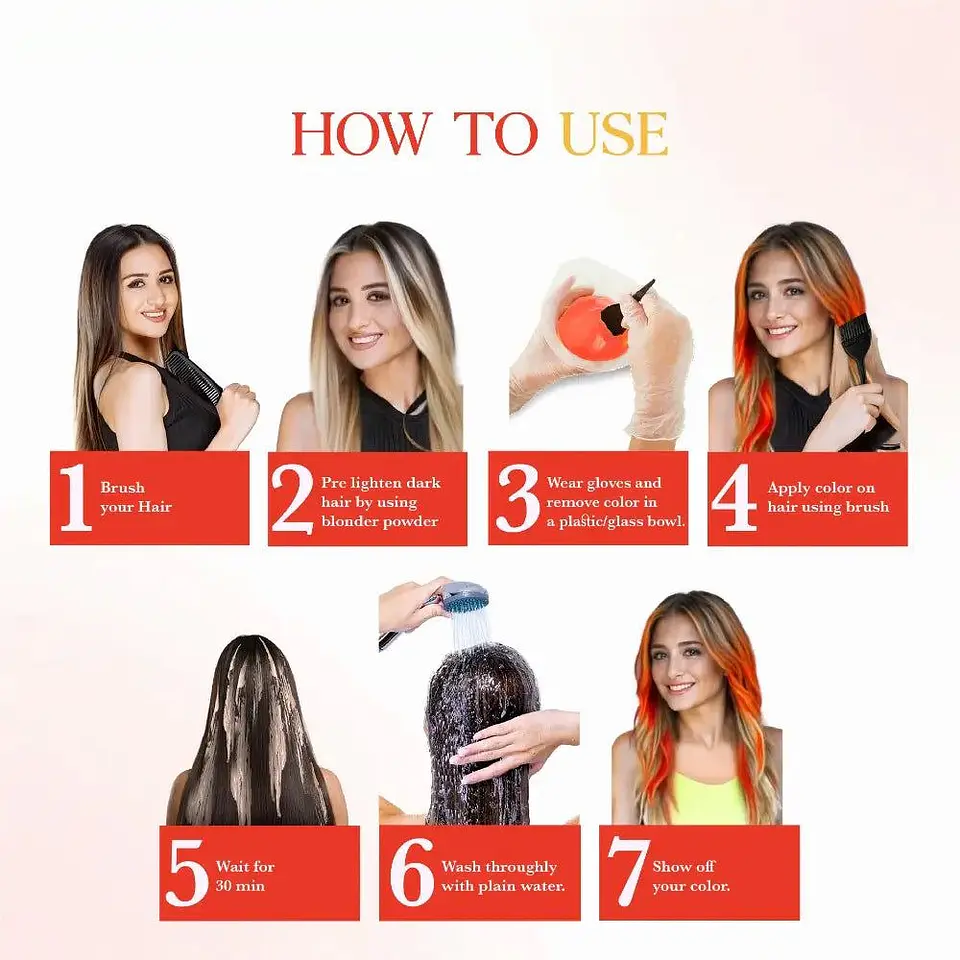 Tintura fantasía Semi Permanent Hair Color vibrant orange 120g 4