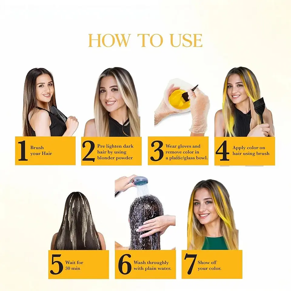Tintura fantasía Semi Permanent Hair Color sunshine yellow 120g 6