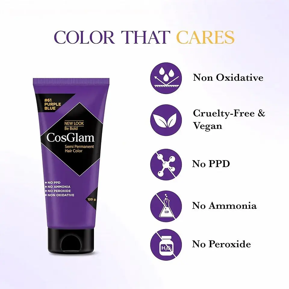 Tintura fantasía Semi Permanent Hair Color purple blue 120g 5