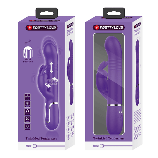 Vibrador Conejo con Empuje y Perlas Vibratorias Giratorias