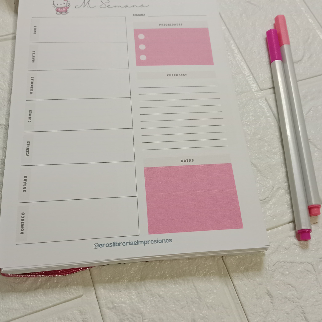 Planner Semanal Kitty 2