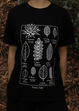 Polera diseño Hojas Nativas  II - Errante Taller