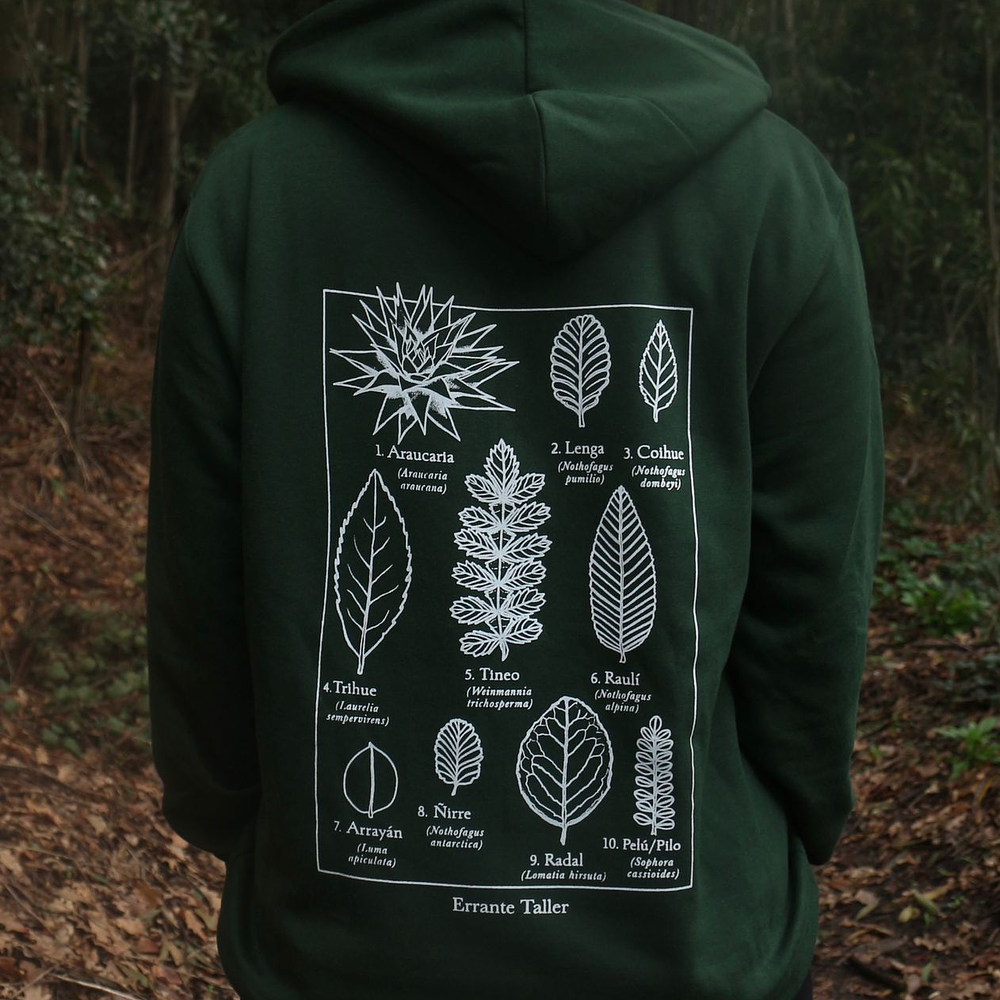 Polerón diseño Hojas Nativas II - Errante Taller