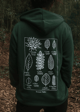 Polerón con cierre diseño Hojas Nativas II - Errante Taller