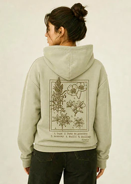 Polerón Beige Flores Nativas