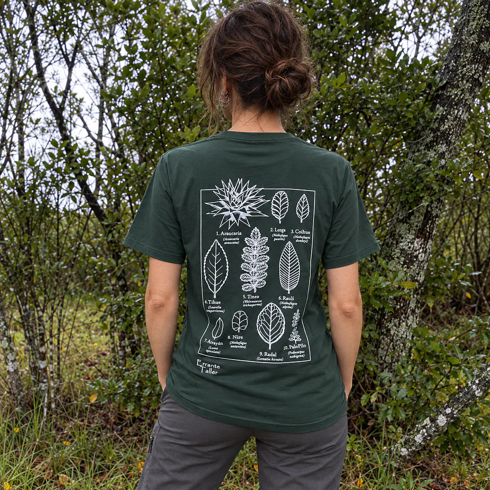 Polera Hojas Nativas Espalda