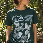 Polera de Algodón Estampada con Aves Originales