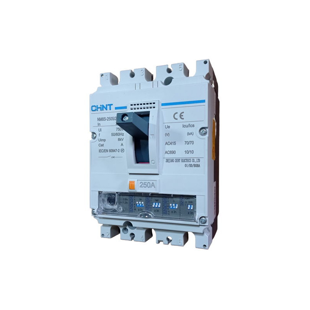 Interruptor 3P NM8S-250H 250A (100-250), 0.4-1In, 415V:70kA