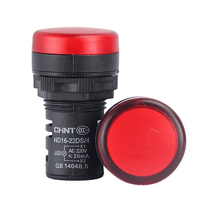 Piloto compacto IP65 Ø22mm 220Vac Rojo c/ led