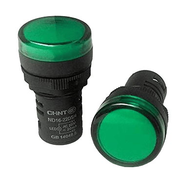 Piloto compacto IP65 Ø22mm 12Vac/dc Verde c/ led