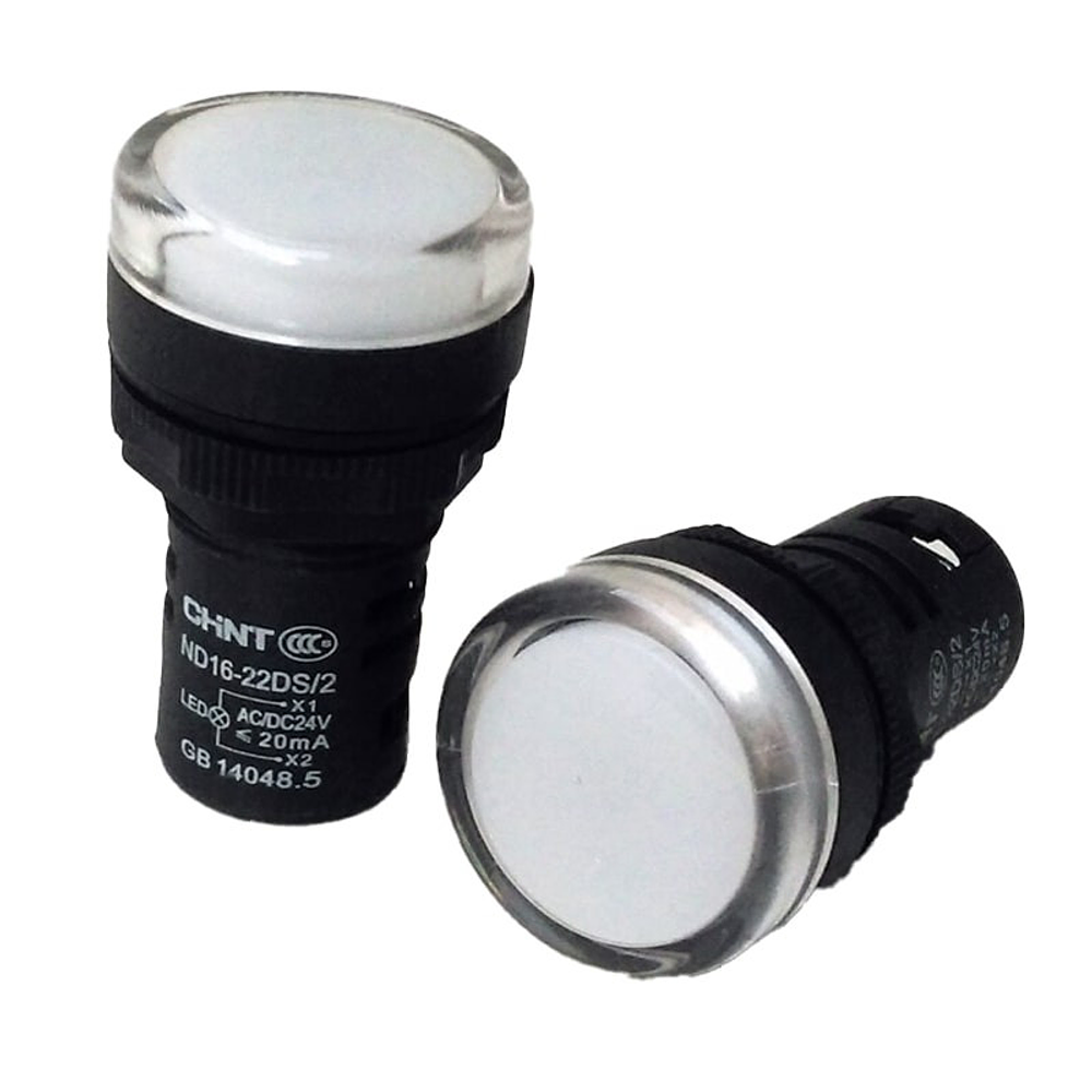 Piloto compacto IP65 Ø22mm 24Vac/dc Blanco c/ led