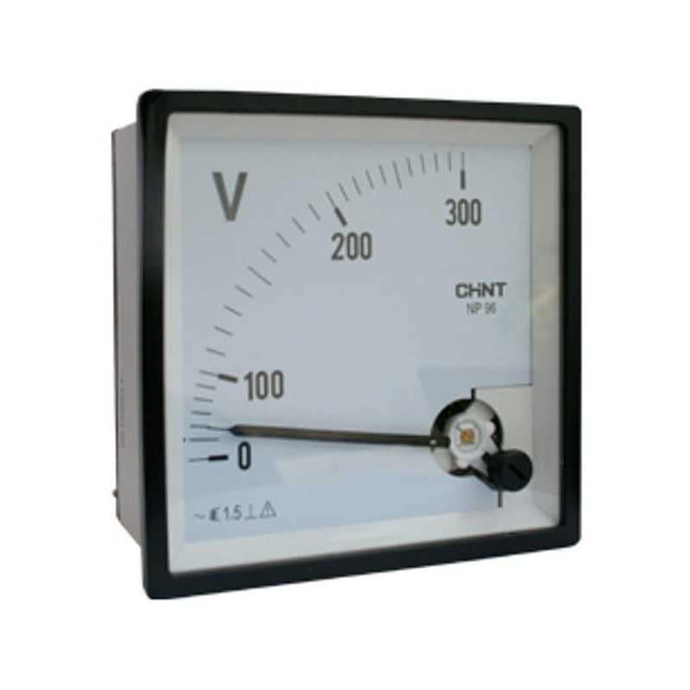 Voltimetro h. movil, 0 - 500 Vca, 50Hz, 96x96mm.