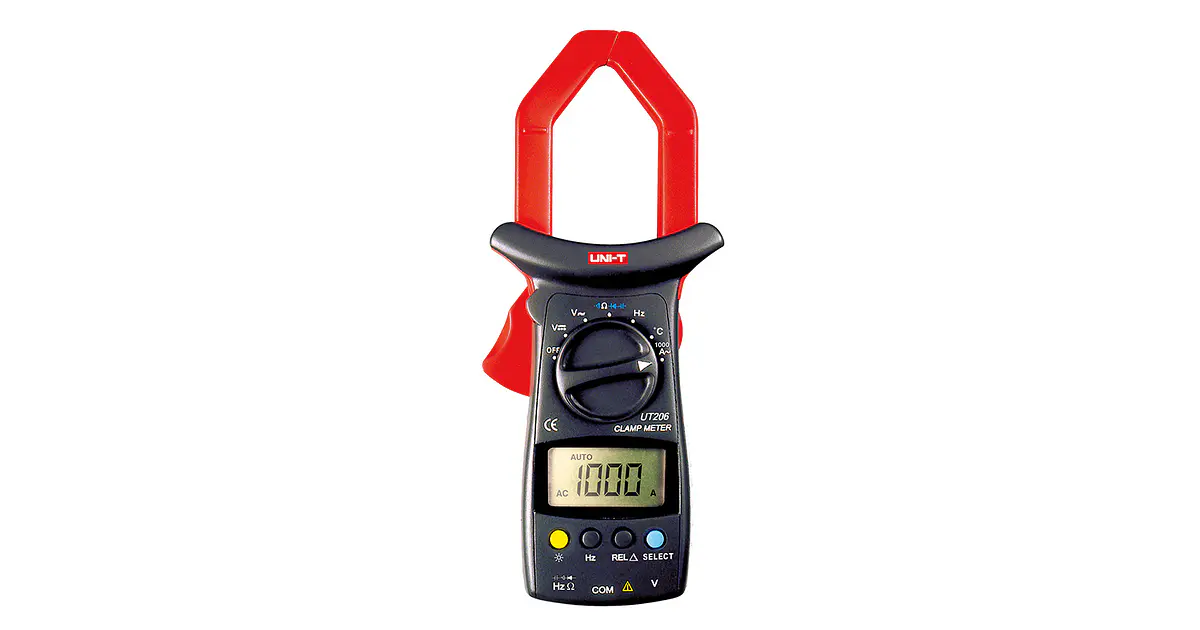 Amperímetro tenaza digital, 1000 A, 600 VAC-DC, UT206
