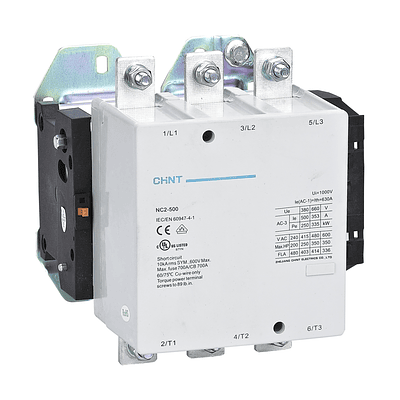 Contactor NC2, 500A 3P, 250KW, control 220 Vac