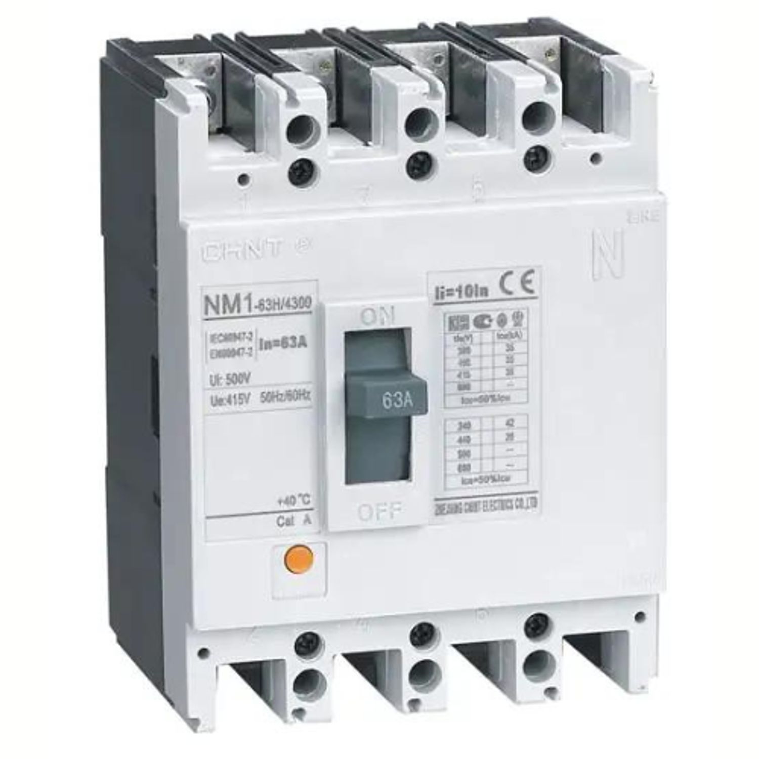 Interruptor 4P NM1-125H/4300 125A (fijo) 690V: 50kA