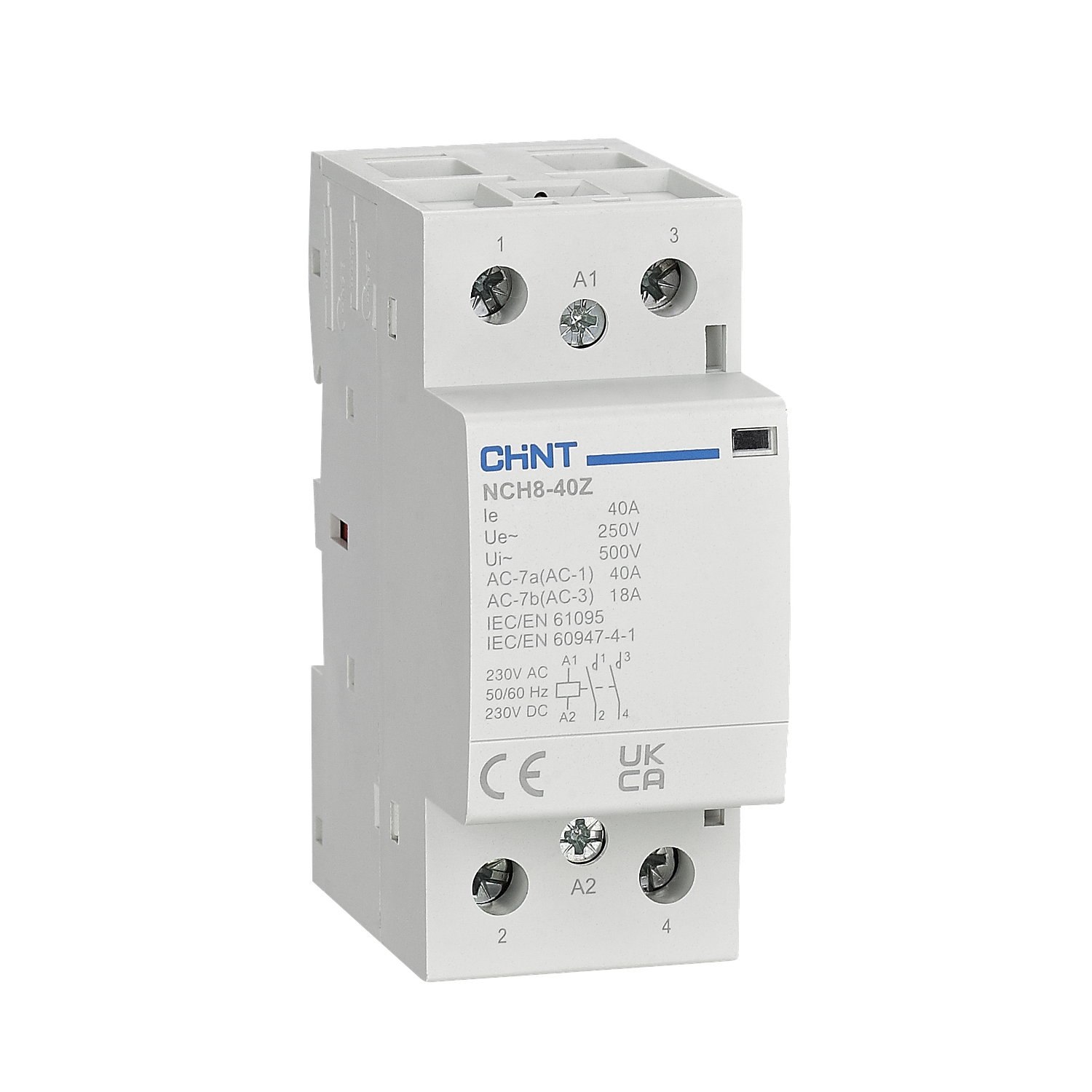 Contactor modular 24Vac/DC 40A, 4KW AC1, 1NA+1NC