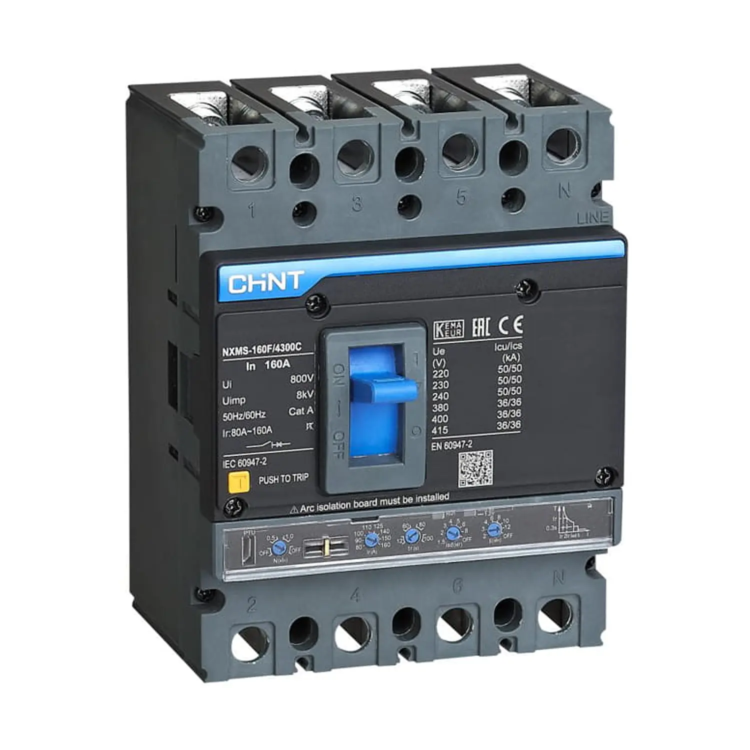 Interruptor MCCB 4P LSI 125-250A 36kA NXMS-250F, Regulable