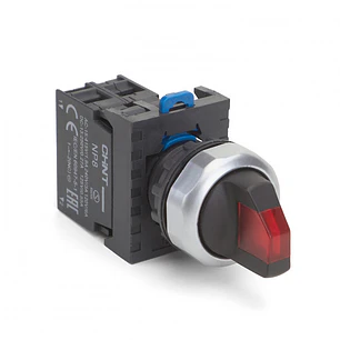 Selector Iluminado 2 pos. 0-1, 1NA, 110Vac-230Vac, Rojo