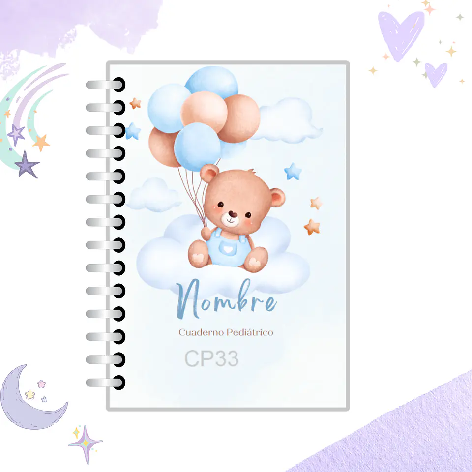 Cuaderno Pediátrico - Nubes Azul 33
