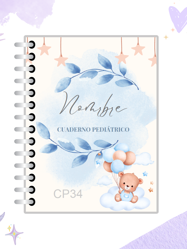 Cuaderno Pediátrico - Nubes Azul 32