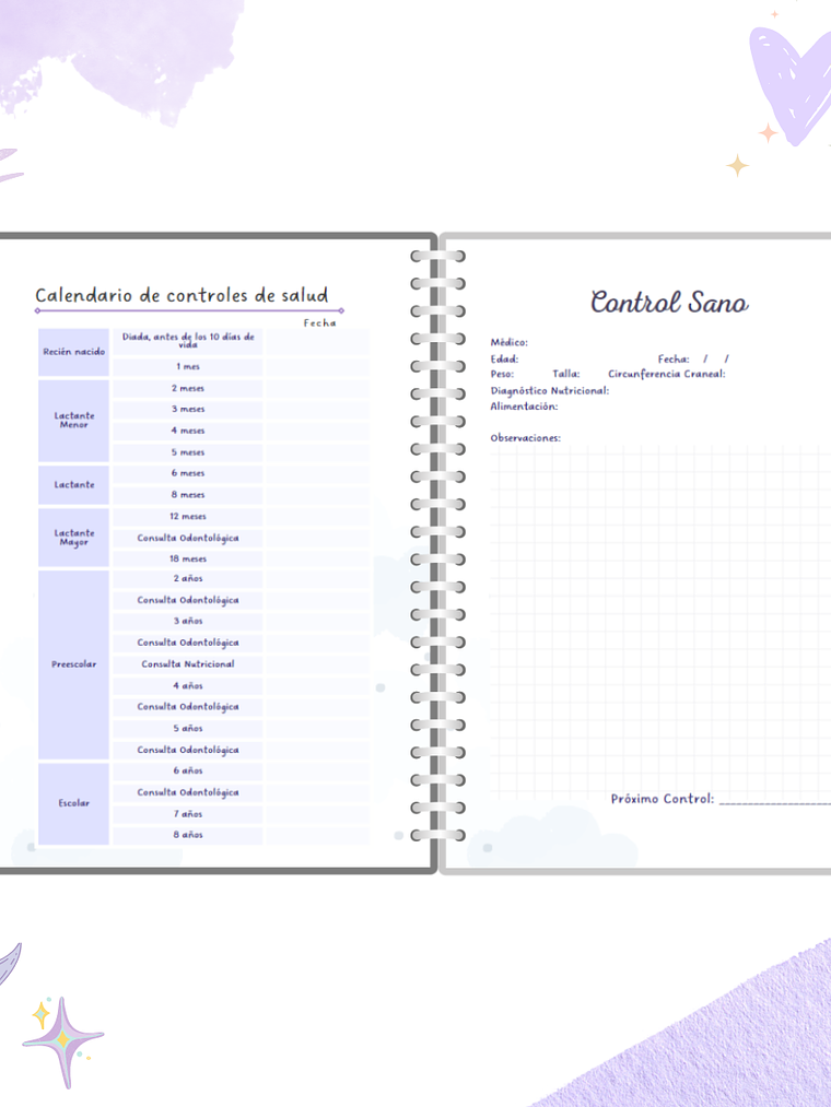 Cuaderno Pediátrico - Nubes Azul 8