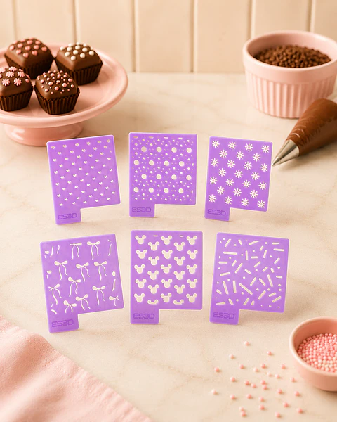 Kit Mini Stencils para Brigadeiros — 6 modelos
