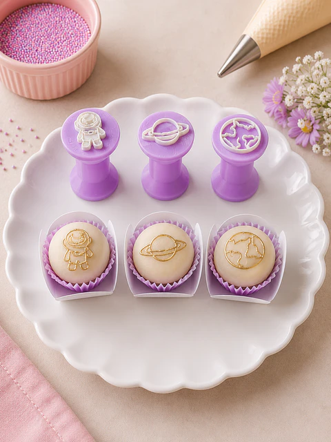Kit Carimbos Brigadeiro Astronauta - 3 peças