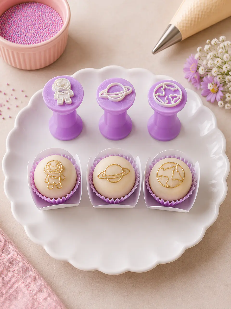 Kit Carimbos Brigadeiro Astronauta - 3 peças 1