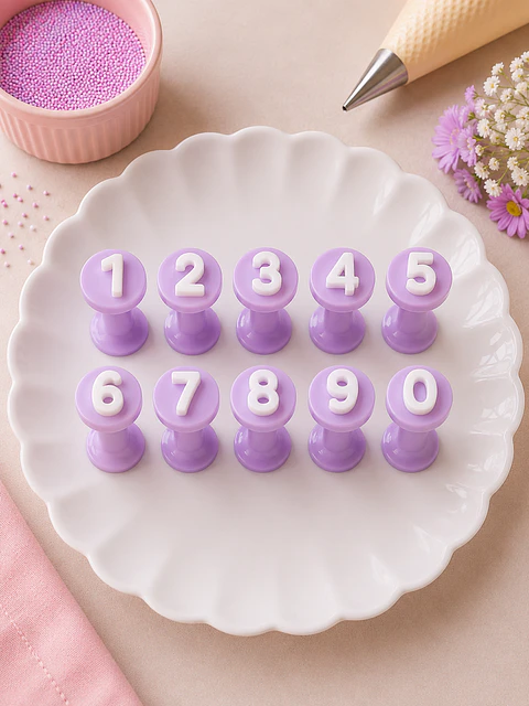 Kit Carimbos de Brigadeiro — Números 0 a 9 
